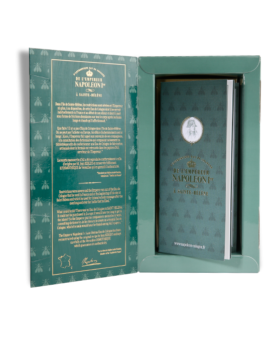 Eau de Cologne de l'Empereur Napoleon à Sainte Hélène : packaging