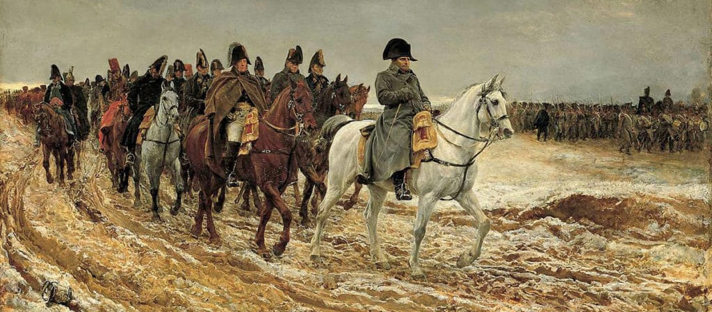 Ernest Meissonnier, 1814, la Campagne de France. Huile sur toile peinte entre 1860 et 1864 conservée au musée d'Orsay.