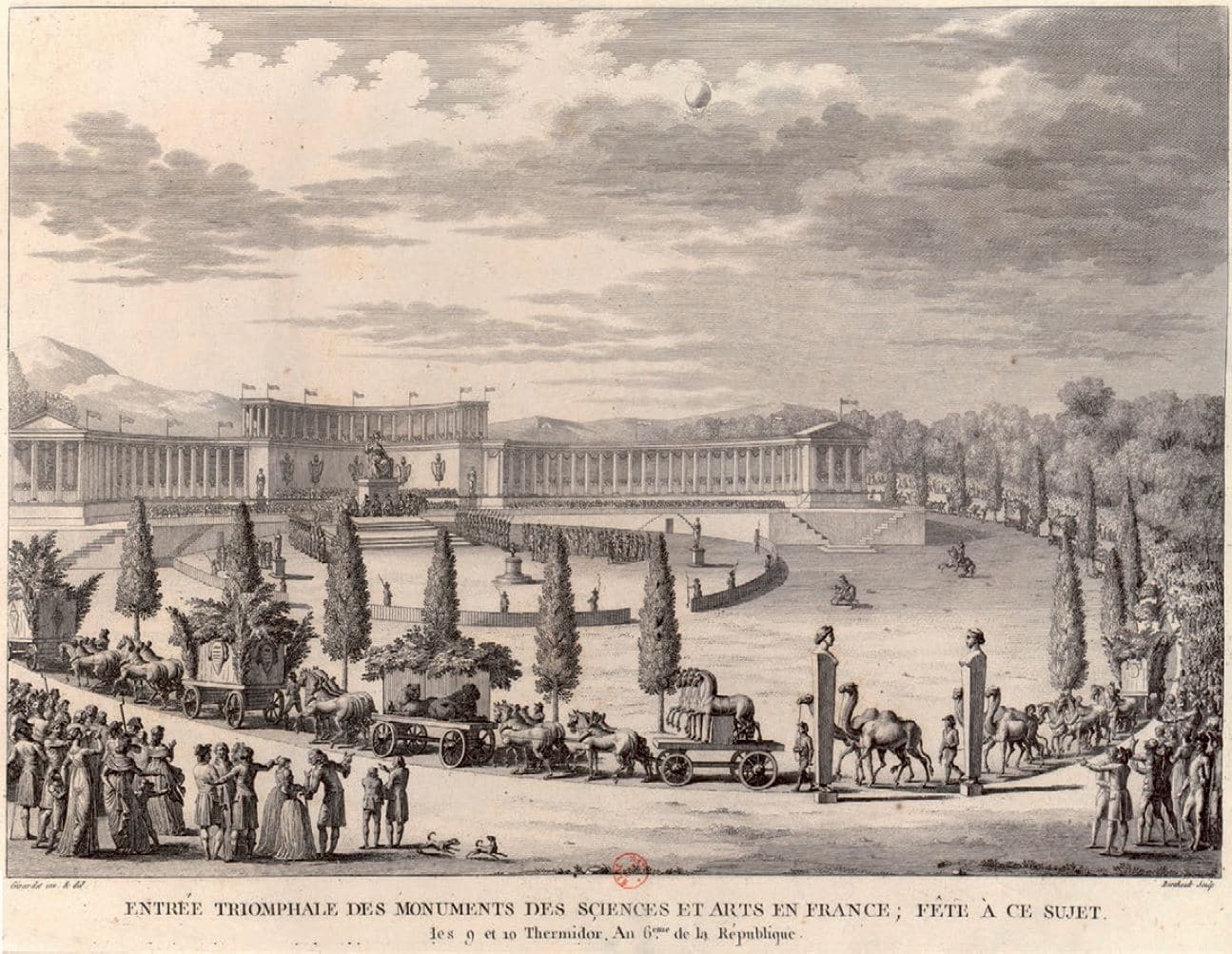 L'entrée à Paris du convoi transportant les œuvres d'art pillées par Napoléon.