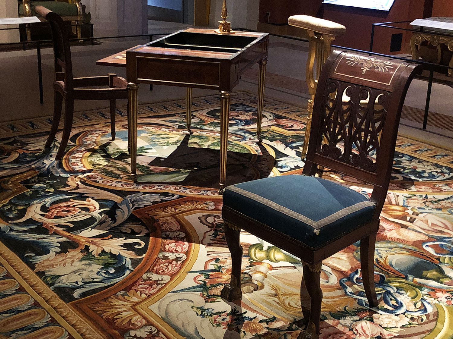 Chaise voyeuse en bois sculpté et doré par Jacob frères (1796 - 1803), vers 1802 - 1803 © Marielle Brie de Lagerac