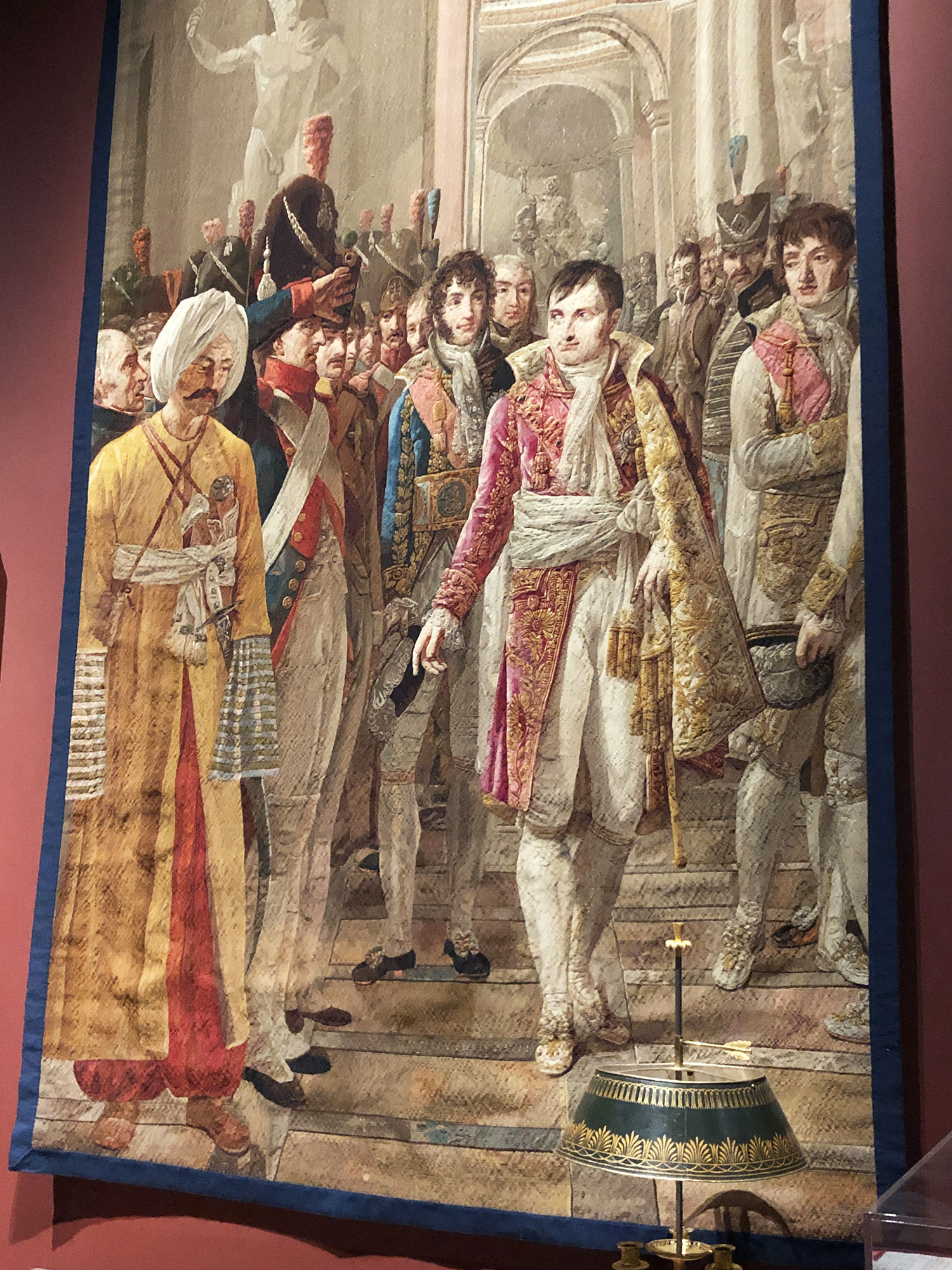 Tapisserie d'après Gioacchino Serangeli, Napoléon reçoit au Louvre les députés de l'armée après son couronnement, 8 décembre 1804, 1809-1815, Tapisserie de haute lice, laine et soie, Paris, Mobilier national © Marielle Brie de Lagerac